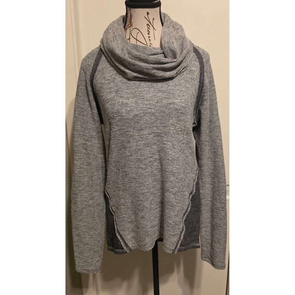 Kuhl 'Nova' Pullover Sweater Gray Colorblock Cowl Neck Long Sleeve Sz M